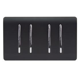 ART-SS9999MBK  4 Gang 4x3 Way Intermediate Matt Black